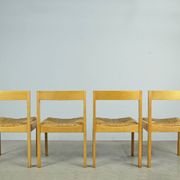 Vintage dutch design oak dining chairs, 1960s