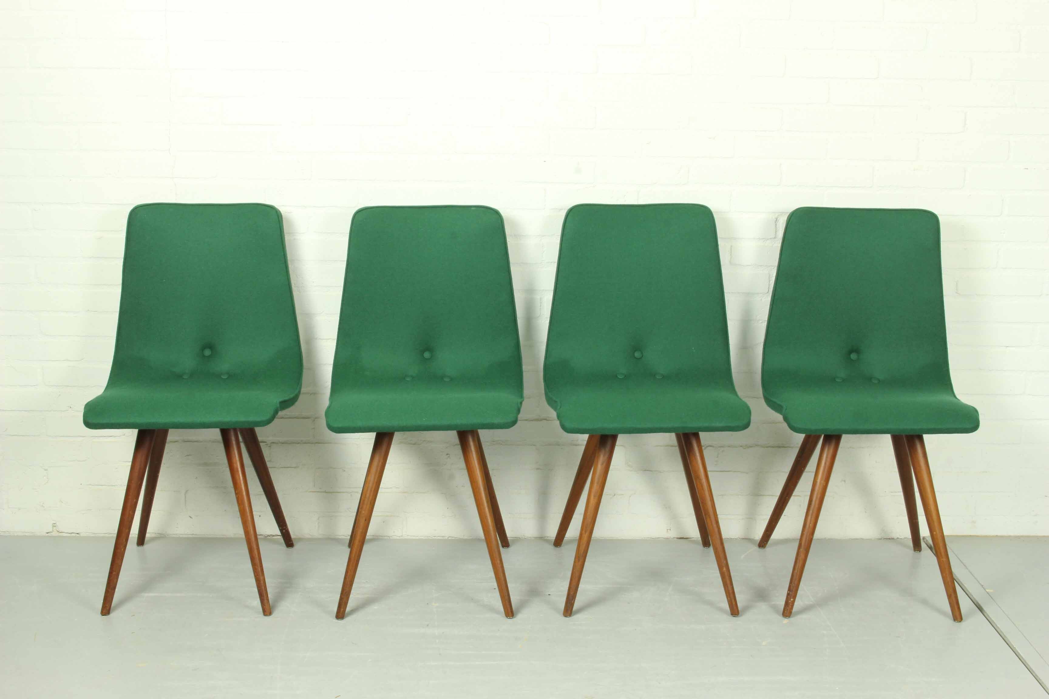 Set of 4 Teak Dining Chairs by van Os, 1950s