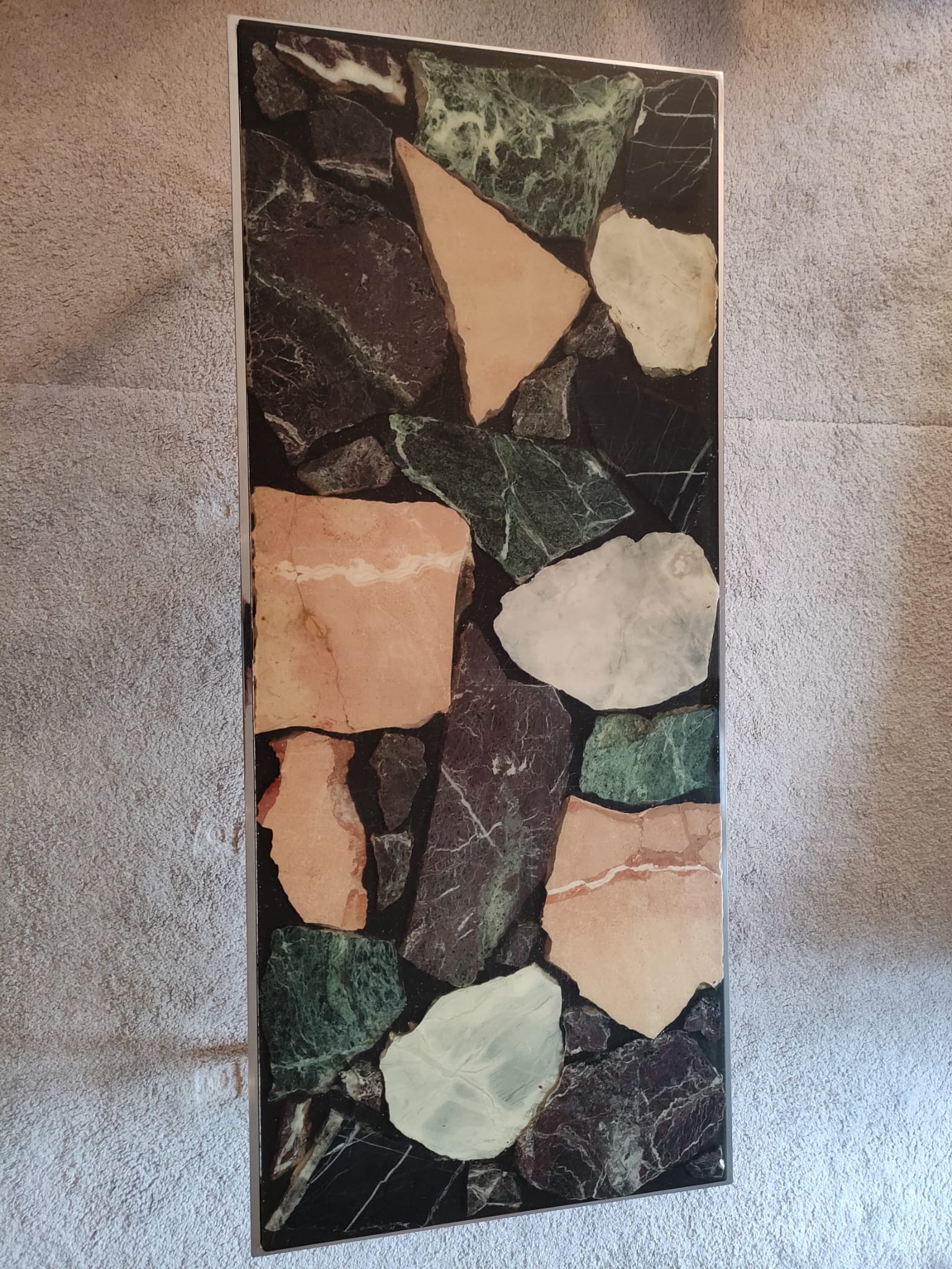 70s vintage chrome and resin coffee table