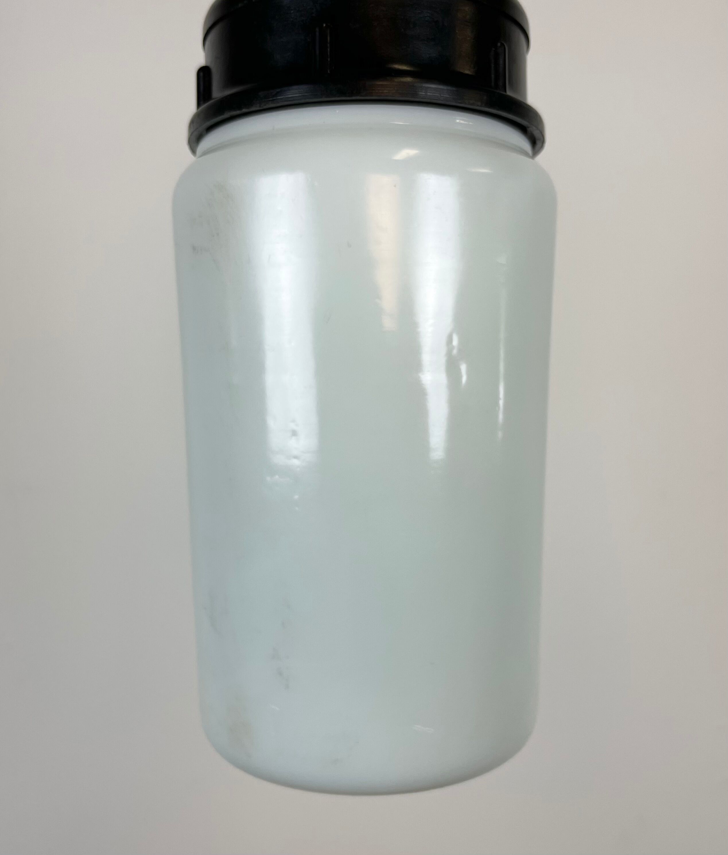 Industrial Bakelite Pendant Light with Milk Glass, 1970s