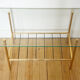 Table basse verre laiton années 50 porte-revues
