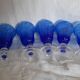 Set of six blue walking glasses "Biot" by Saba.
