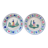 Pair of plates signed HB Quimper