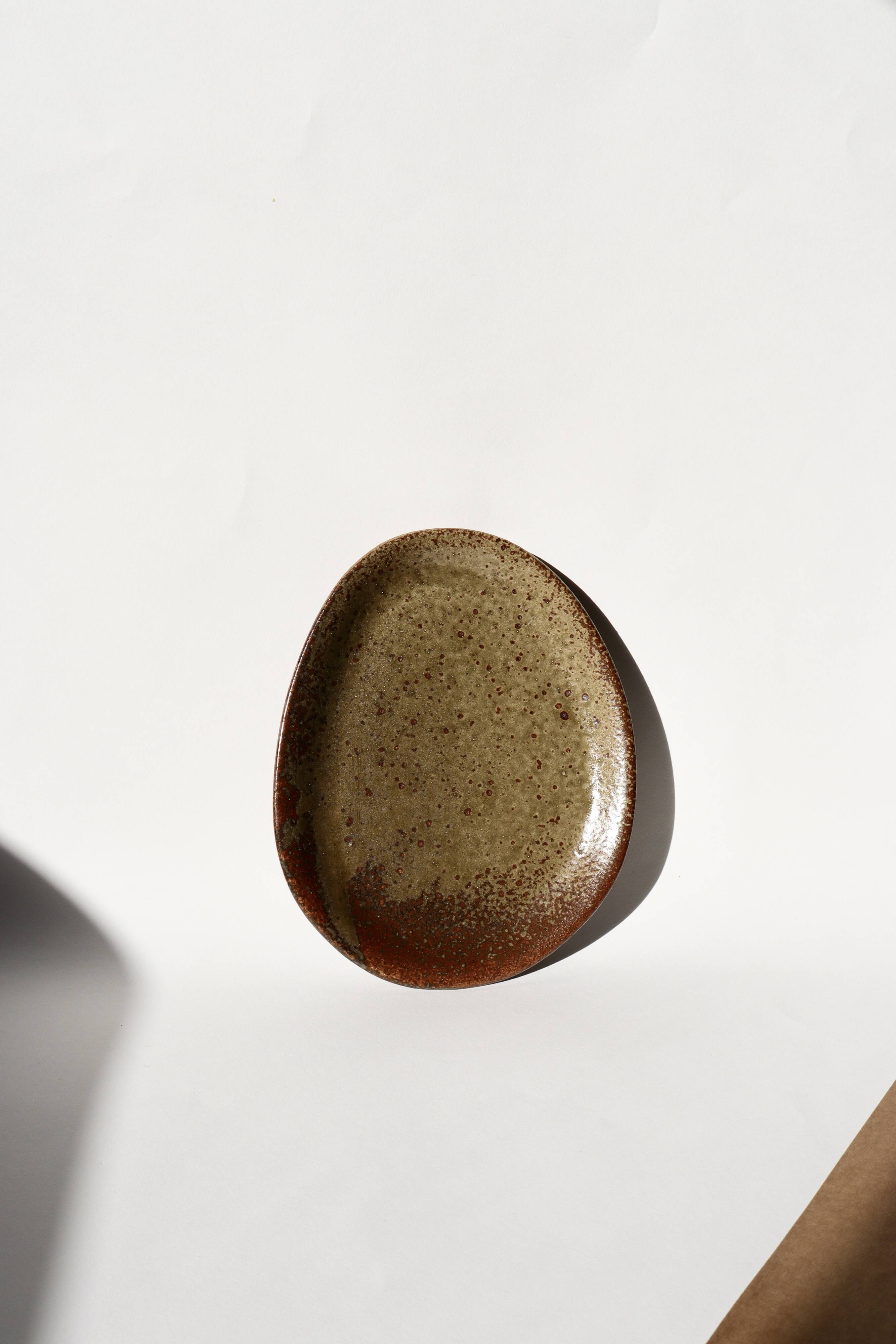 Trio of stoneware plates