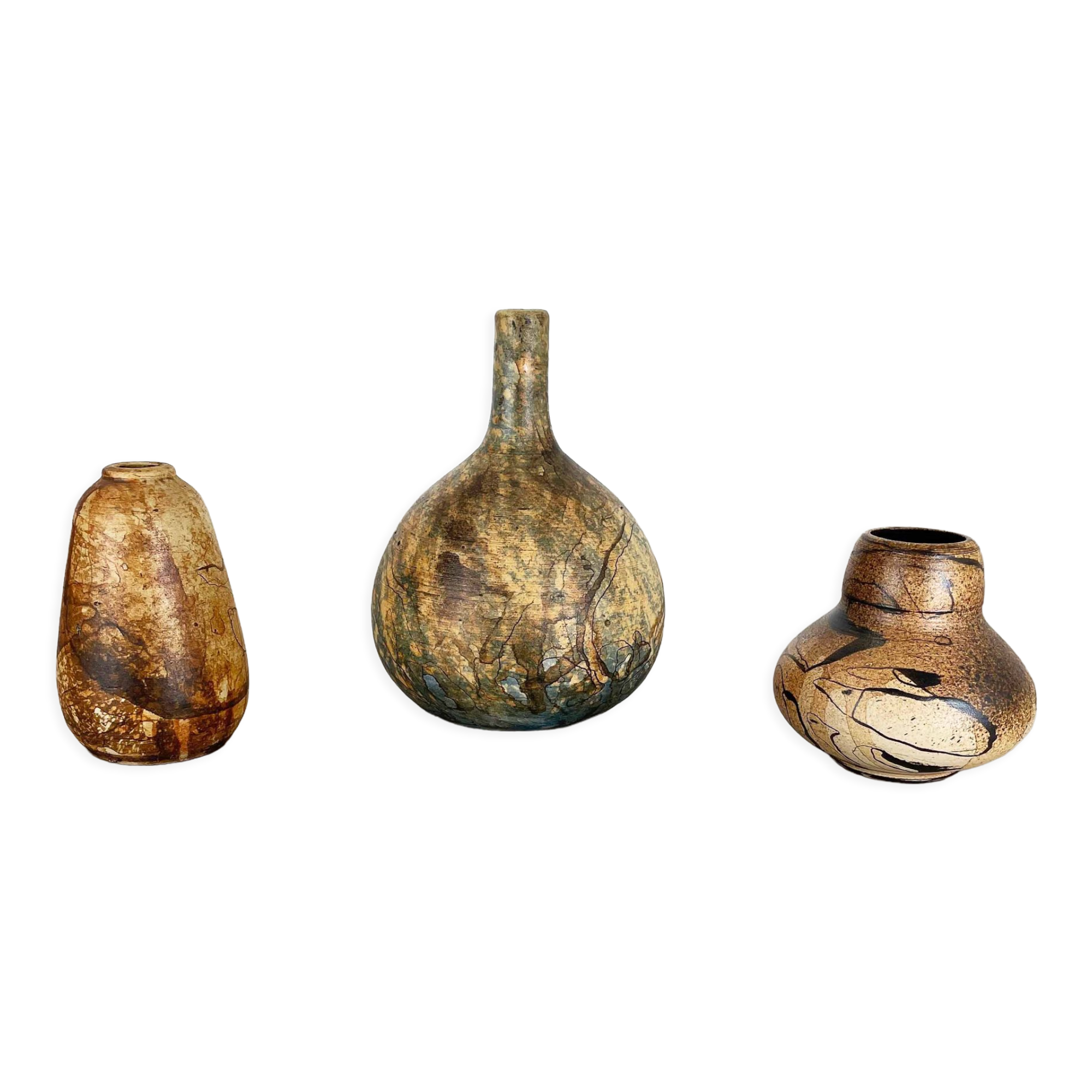 Set of 3 Studio Pottery Sculptural Objects Gerhard Liebenthron, Germany, 1970s