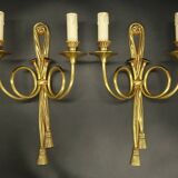 Paire d'appliques aux cors de chasse style Louis XVI - Hettier & Vincent