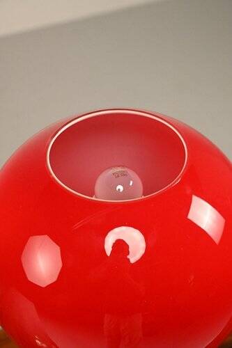 Grande lampe de table de l'ère spatiale avec abat-jour en verre d'Erco