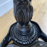 Bistro table, vintage side table, cast iron legs, imitation resin top