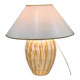 Elegant vintage Murano table lamp with swirled gold & white stripes, Italy 1980s