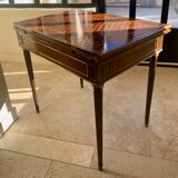 GAMES TABLE Louis XVI late nineteenth, in inlaid checkered rosewood and backgammon