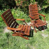 Pair of sodibois folding armchairs