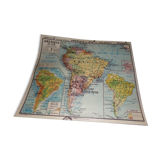 Ancient school map South America