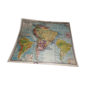 Ancient school map South America