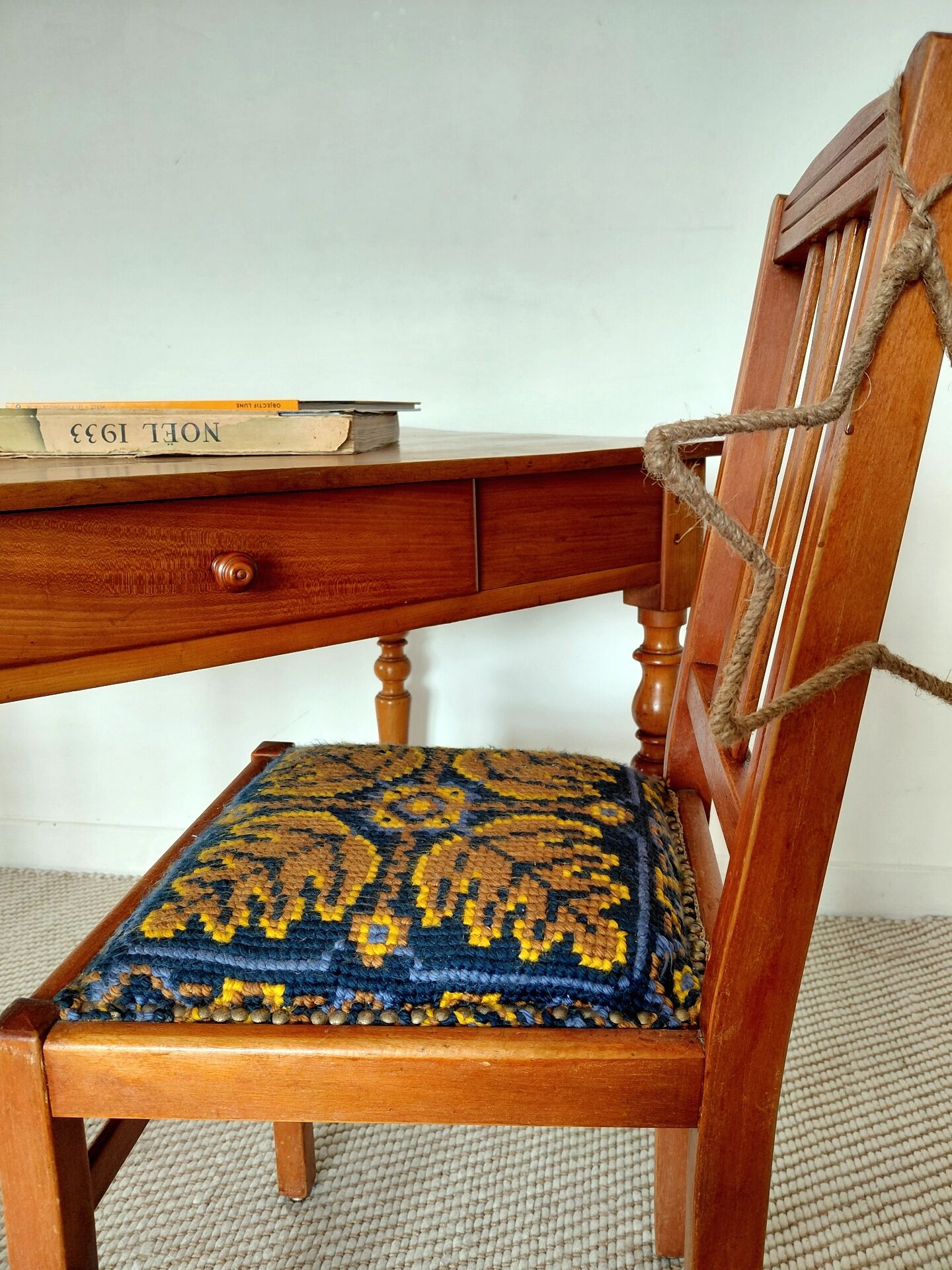 Fischel bistro chair "Indislocables" solid wood 1940s-1950s