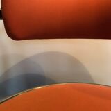 Victoria chair 70s chrome structure and terracotta-colored alacantara fabrics