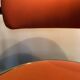 Victoria chair 70s chrome structure and terracotta-colored alacantara fabrics