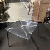 Pair of smoked polycarbonate chairs