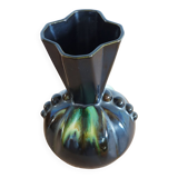 Art Nouveau vase in flamed stoneware ceramic