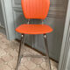 Duo of chair and stool 1970 orange and chromes