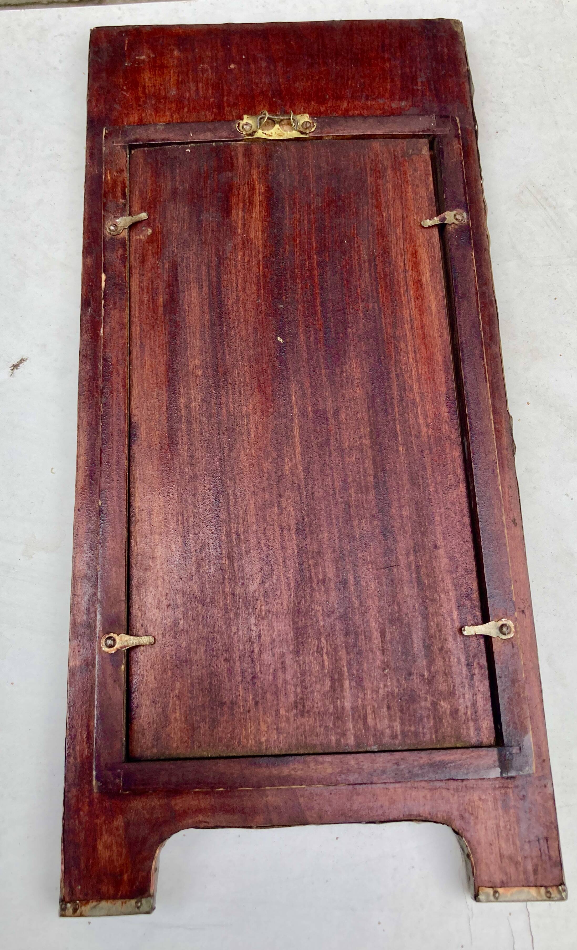 Mirror with embossed metal frame by alfred daguet, 1900s art nouveau period