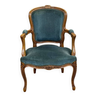 Fauteuil cabriolet de style Louis XV en hêtre