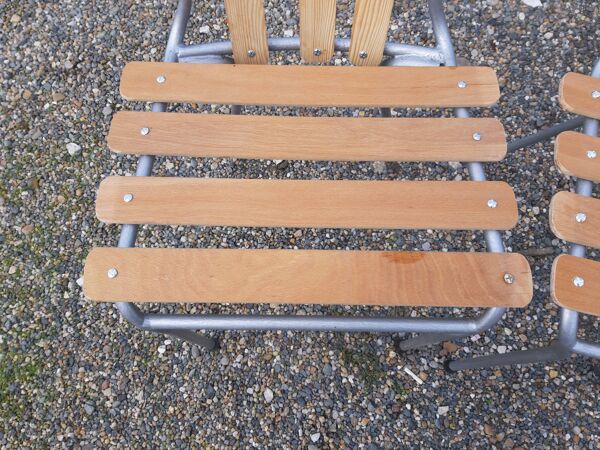 Lot de 4 chaises de bistrot fer et bois