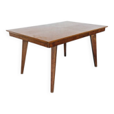 Vintage Scandinavian wooden dining table with tapered legs.