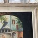 Framed oil fountain painting