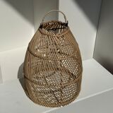 Rattan pendant lamp in the shape of bell D25 H28