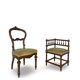 2 chaises et 1 chaise de coin italiennes, années 1950