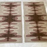 Pair of two design organic Scandinavian style carpets, 1970s / Czechoslovakia