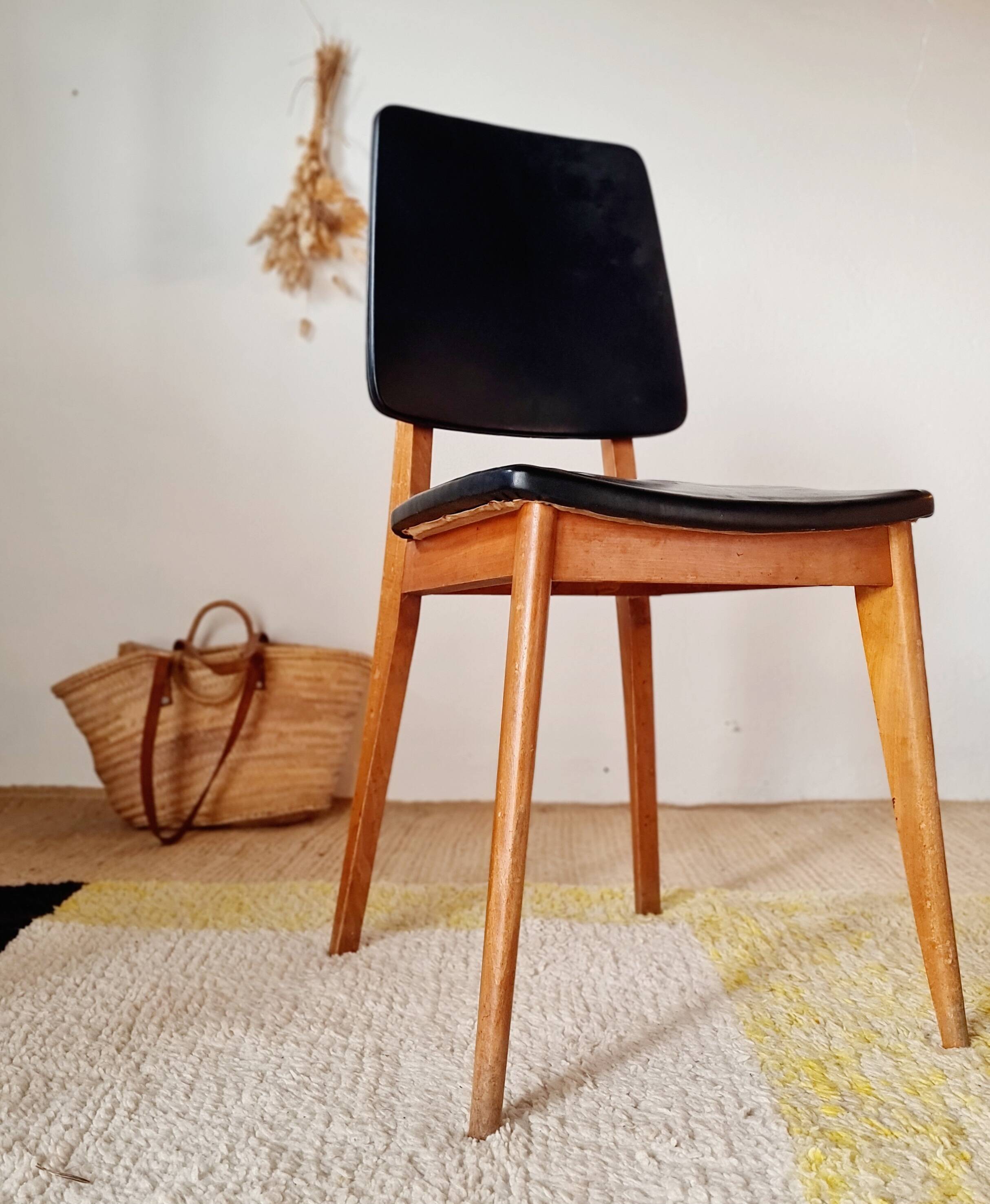 Vintage Scandinavian chair with compass legs.