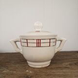 Cups and saucers x5 and sugar bowl - Moulin des Loups, model Richelieu