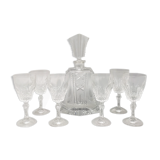 1950 crystal decanter with 6 crystal glasses