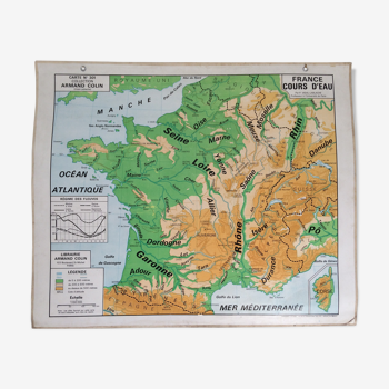 School map france (politics and watercourse)