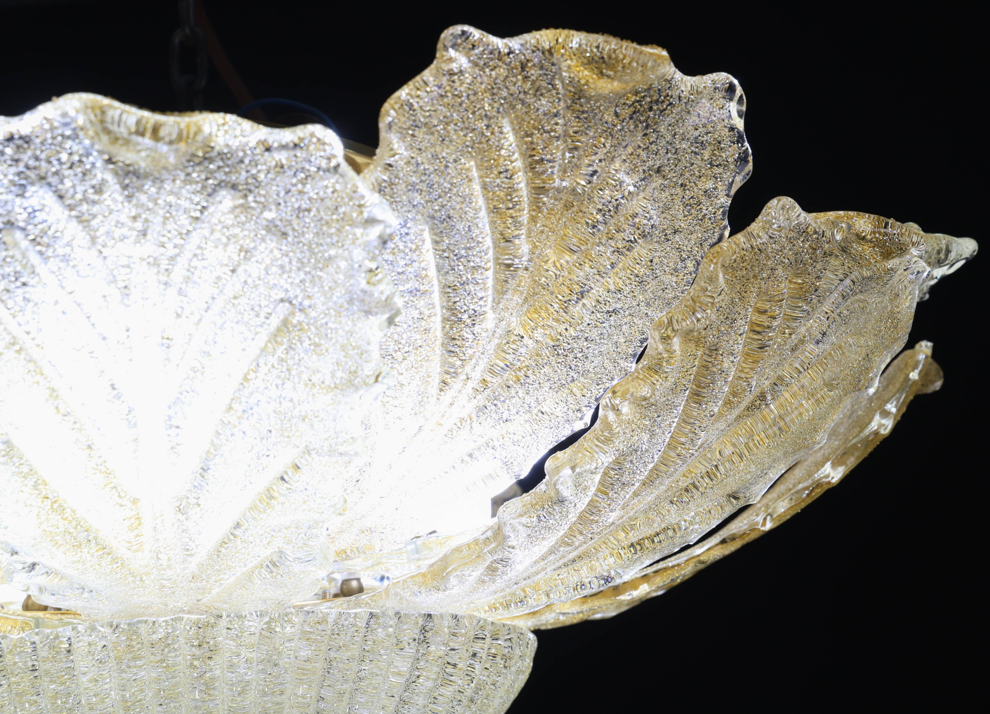 Abu Dhabi, Murano Glass Gold Flush Mount, 1970s