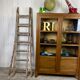 Antique oak library showcase
