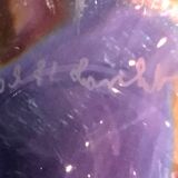 Triangular cut in val st lambert crystal of pink purple color
