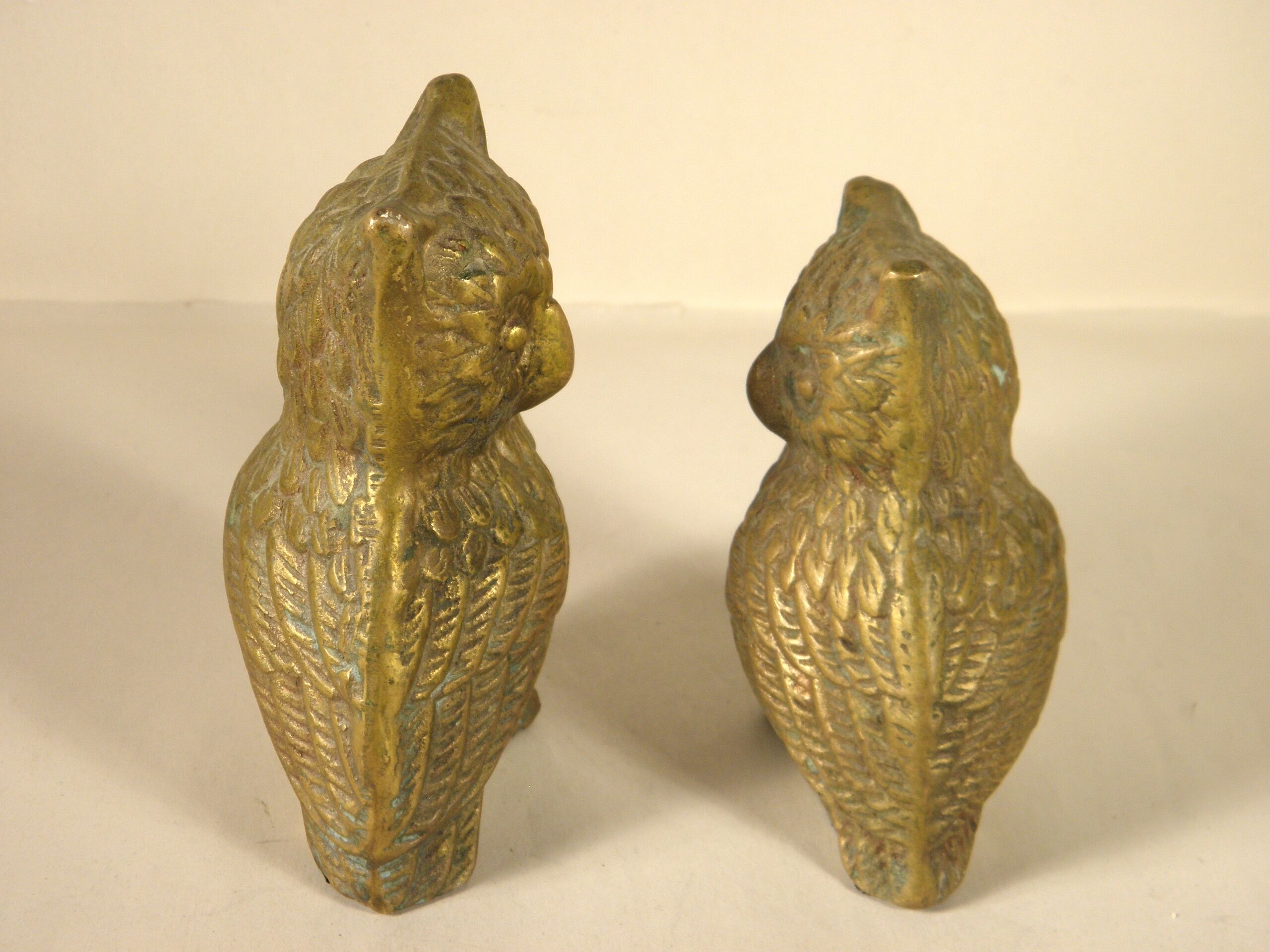 Pair of brass owls