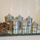 Aluminum and brass spice jars