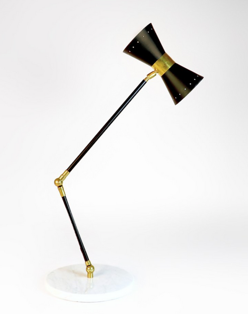 Lampe dabolo articulée laiton & marbre