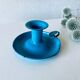 Antique enamelled metal candle holder