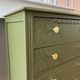 Art Deco chest of drawers - woody green - gold handles