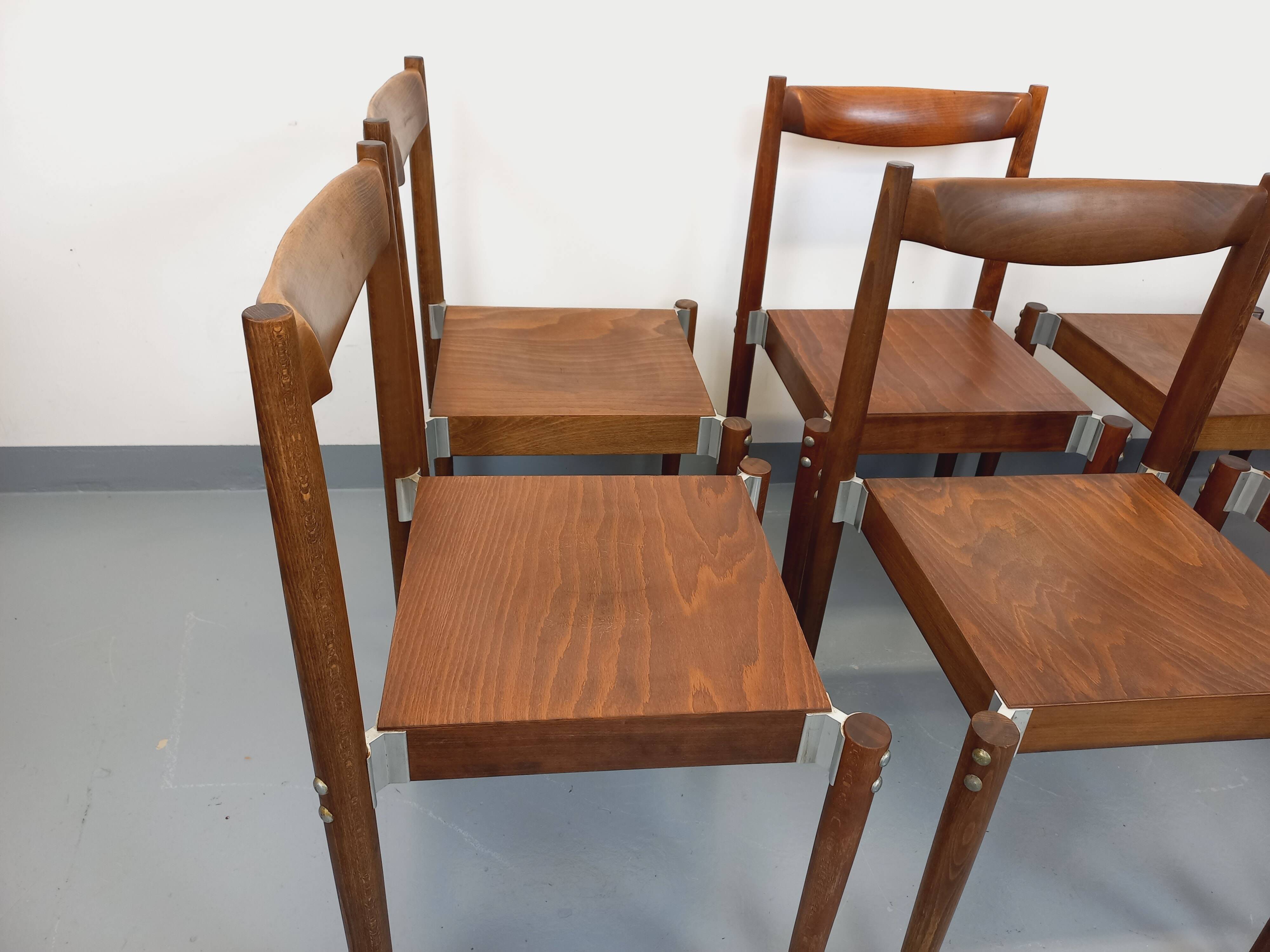 Set of 8 stackable chairs from the Czech manufacturer Bukoza