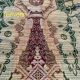 Nappe en soie d’Alger époque début XXe motifs floraux rehaussés de fils dorés, fait main