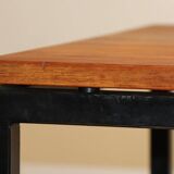 Vintage Danish teak and black lacquered metal table, 1950s