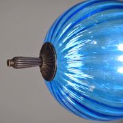 Charmante suspension vintage en verre bleu de Murano, 1960