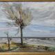 Scandinavian modern painting, 1929, Oil on board.