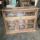 Vitrine comptoir bois exotique