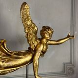 Gilded wooden sculpture, draped angel, Austria around 1800